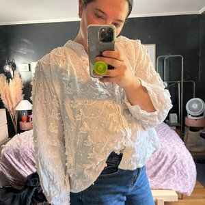 Anthropologie Seen Worn Kept White Lace Blouse